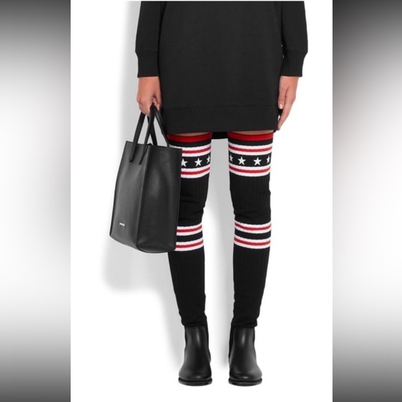 Givenchy Knit Fabric and Rubber Storm Rain Boots Womens - Picture 2 of 11